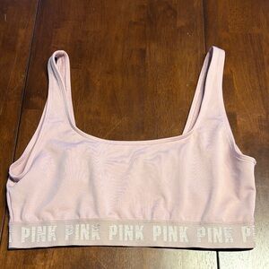 PINK Victoria's Secret Pale Pink Logo Band Scoop Bralette